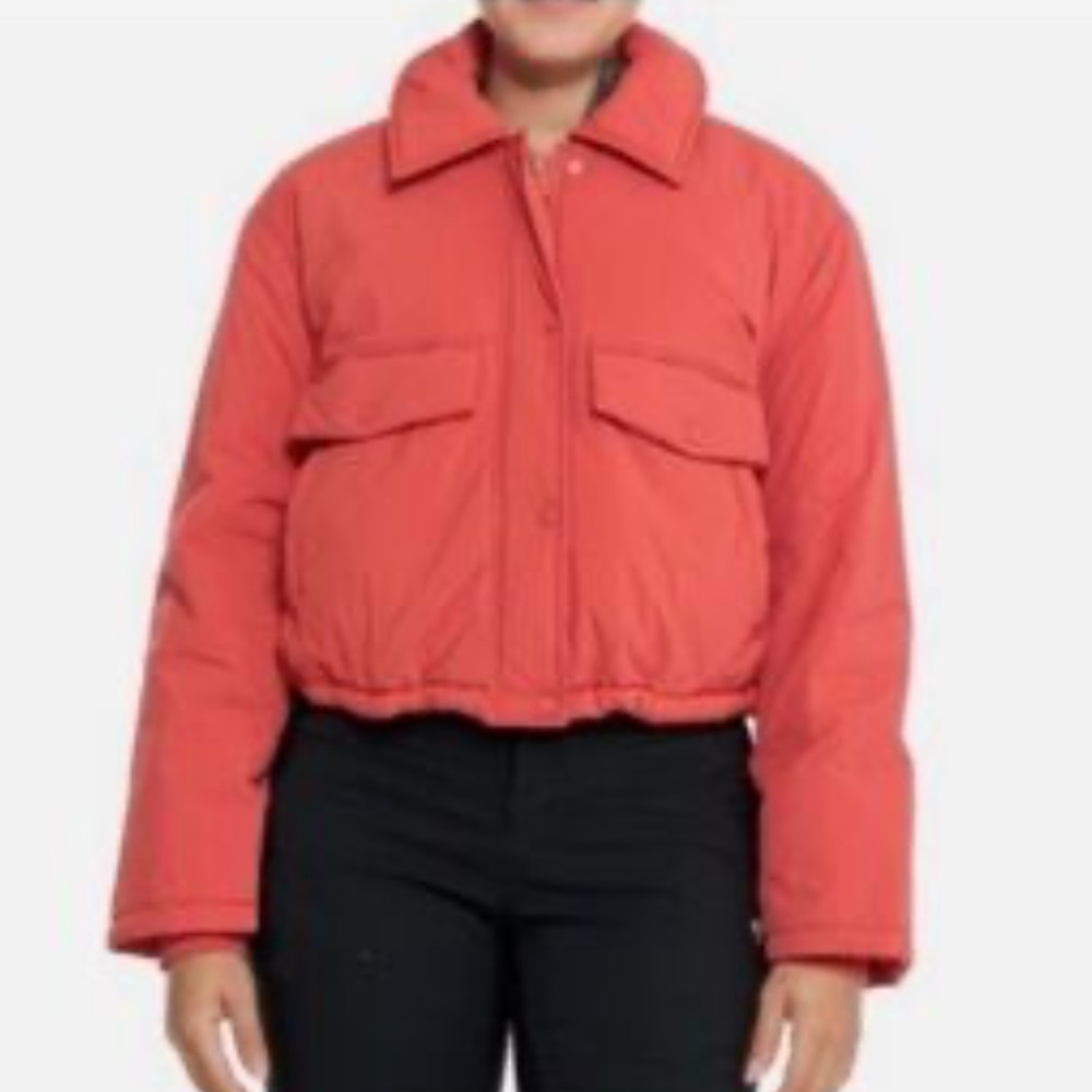 Blank NYC Women's Vibrant Red Puffer Jacket